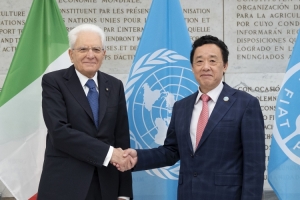 Il Presidente della Repubblica Sergio Mattarella alla cerimonia di apertura della Giornata Mondiale dell'Alimentazione