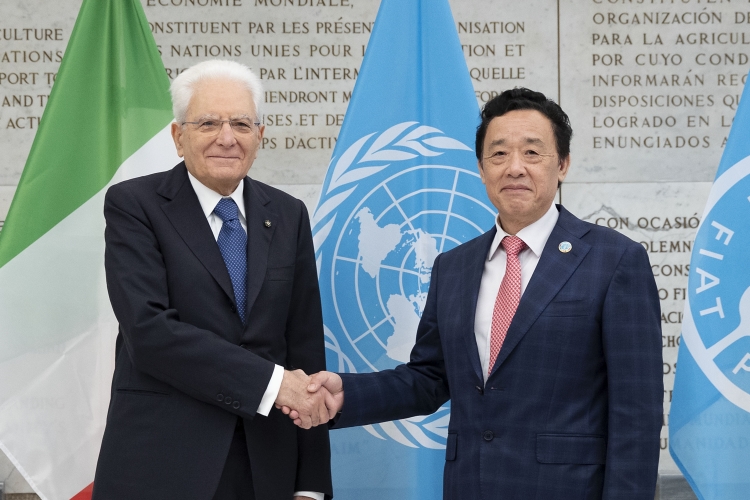 Il Presidente della Repubblica Sergio Mattarella alla cerimonia di apertura della Giornata Mondiale dell'Alimentazione