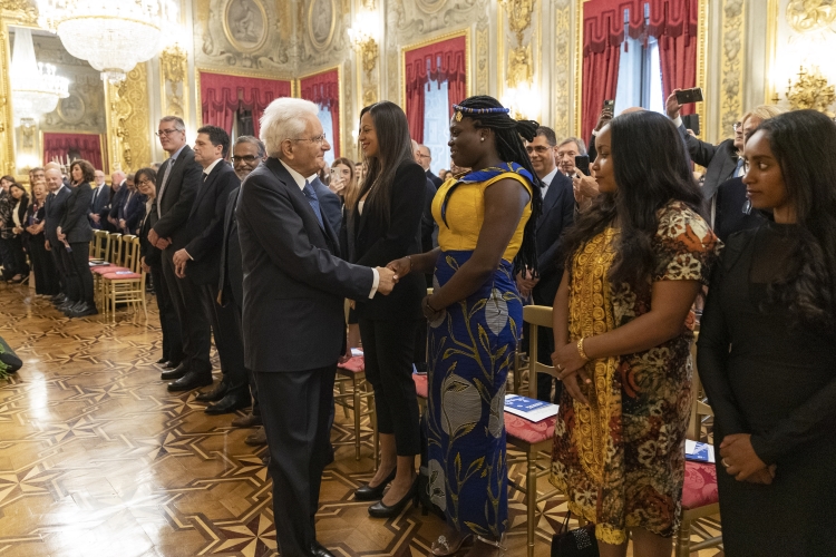 Il Presidente della Repubblica Sergio Mattarella in occasione della Cerimonia di premiazione dei vincitori Eni Award 2023
