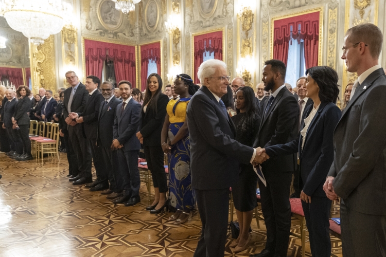 Il Presidente della Repubblica Sergio Mattarella in occasione della Cerimonia di premiazione dei vincitori Eni Award 2023
