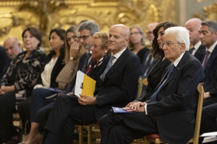 Il Presidente della Repubblica Sergio Mattarella in occasione della Cerimonia di premiazione dei vincitori Eni Award 2023
