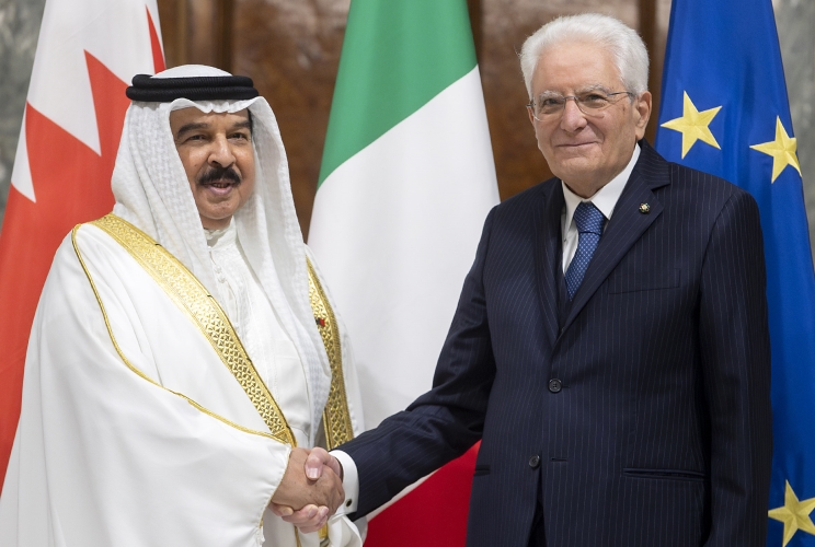 Il Presidente Sergio Mattarella con il Re del Bahrain, Sua Maestà Hamad Bin Isa Al-Khalifa