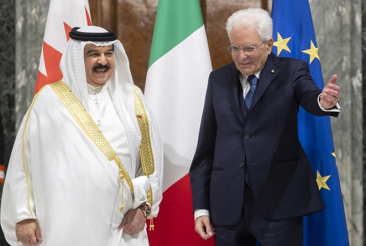 Il Presidente Sergio Mattarella con il Re del Bahrain, Sua Maestà Hamad Bin Isa Al-Khalifa