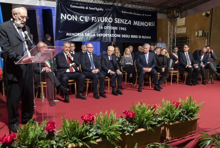 Il Presidente Sergio Mattarella alla cerimonia commemorativa dell’80° anniversario del rastrellamento degli Ebrei di Roma