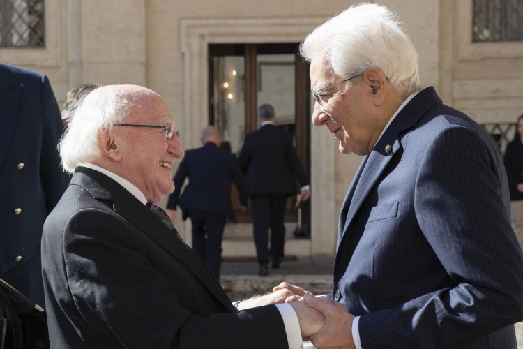 Il Presidente della Repubblica Sergio Mattarella riceve al Quirinale Michael D. Higgins Presidente d’Irlanda
