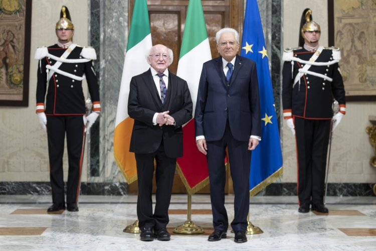 Il Presidente della Repubblica Sergio Mattarella con Michael D. Higgins Presidente d’Irlanda
