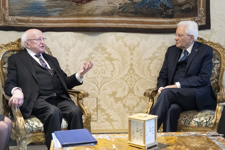 Il Presidente della Repubblica Sergio Mattarella con Michael D. Higgins Presidente d’Irlanda
