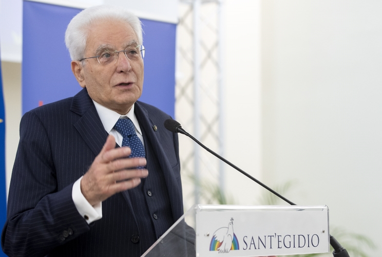 Il Presidente Sergio Mattarella in occasione della visita alla “Casa dell’Amicizia” della comunità di Sant’Egidio