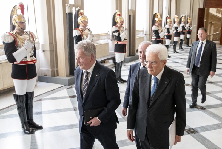 Il Presidente della Repubblica Sergio Mattarella con Sauli Niinistö, Presidente della Repubblica di Finlandia, in visita di Stato
