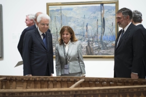 Il Presidente Sergio Mattarella durante la visita della National Gallery of Canada