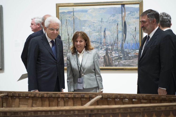 Il Presidente Sergio Mattarella durante la visita della National Gallery of Canada