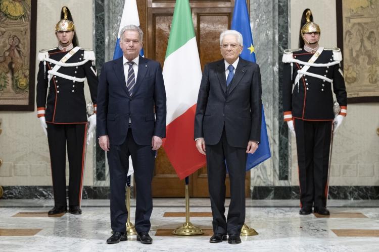 Il Presidente della Repubblica Sergio Mattarella con Sauli Niinistö, Presidente della Repubblica di Finlandia,in visita di Stato