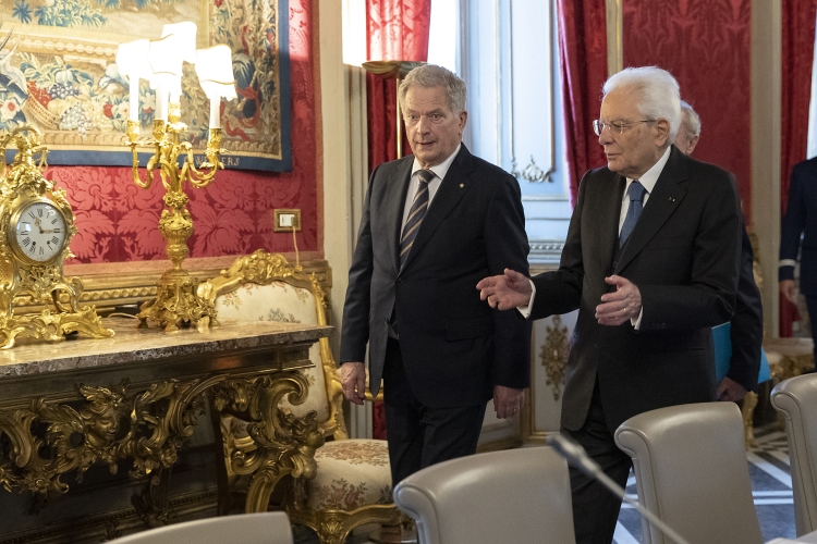 Il Presidente Sergio Mattarella con Sauli Niinistö, Presidente della Repubblica di Finlandia, in visita di Stato