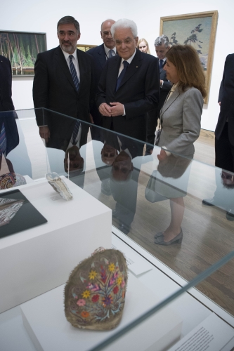 Il Presidente Sergio Mattarella durante la visita della National Gallery of Canada 