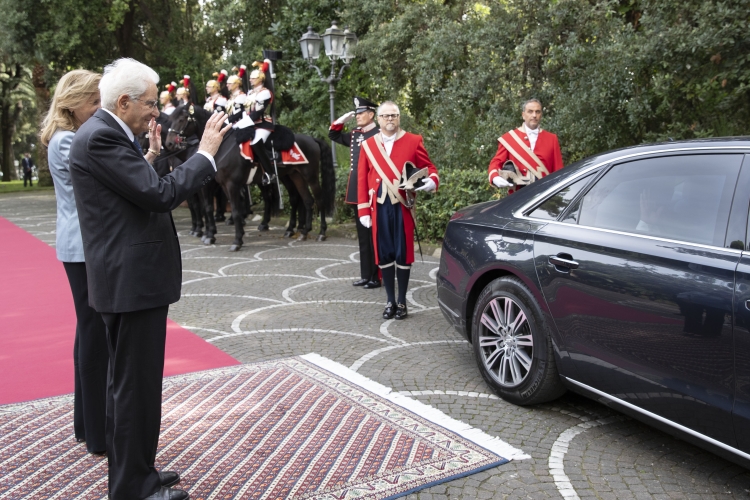 Il Presidente della Repubblica Sergio Mattarella e la Sig.ra Laura con Sauli Niinistö, Presidente della Repubblica di Finlandia e la Sig.ra Jenni Elina Haukio,in visita di Stato
