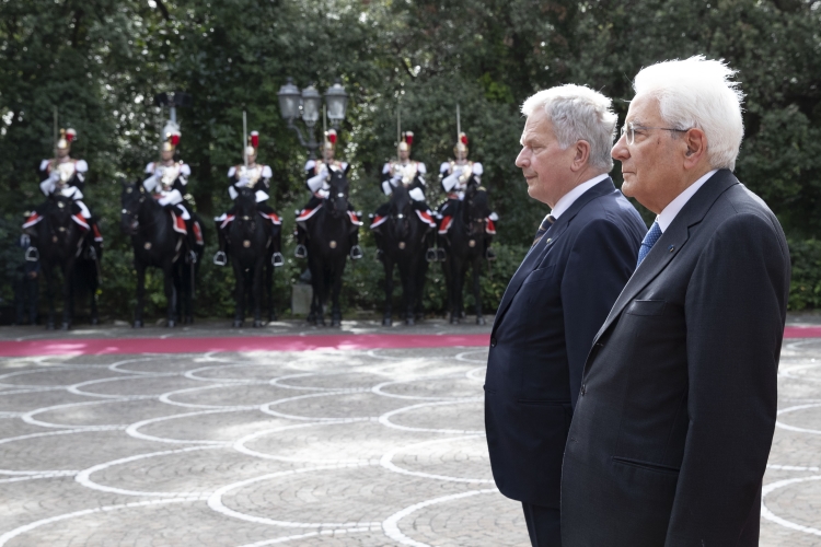 Il Presidente della Repubblica Sergio Mattarella con Sauli Niinistö, Presidente della Repubblica di Finlandia ,in visita di Stato