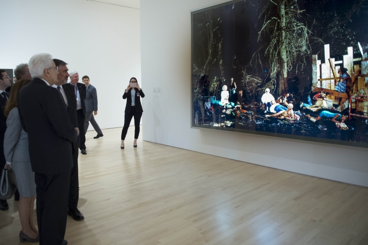 Il Presidente Sergio Mattarella durante la visita della National Gallery of Canada 