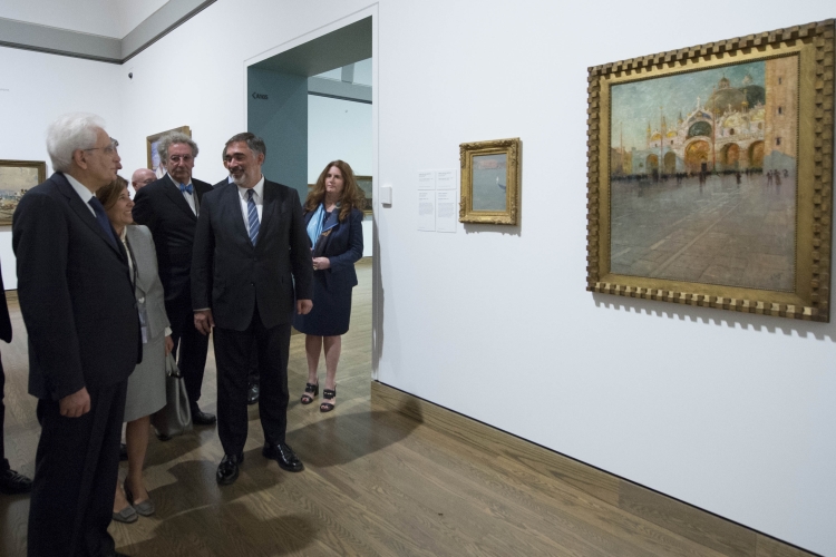 Il Presidente Sergio Mattarella durante la visita della National Gallery of Canada