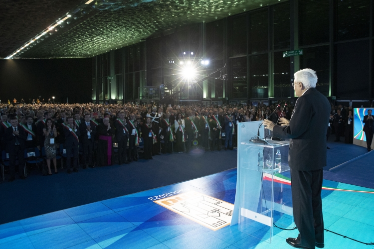 Il Presidente della Repubblica Sergio Mattarella alla cerimonia di apertura della 40^ Assemblea annuale ANCI – Associazione Nazionale Comuni Italiani