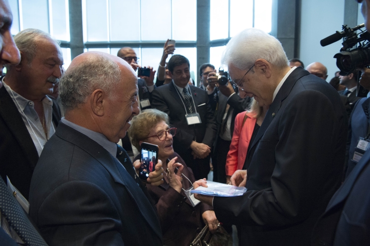 Il Presidente Sergio Mattarella nel corso dell'incontro con la collettività italiana alla National Gallery of Canada