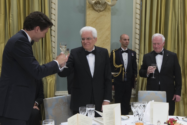 Il Presidente Sergio Mattarella con il Governatore Generale del Canada David 