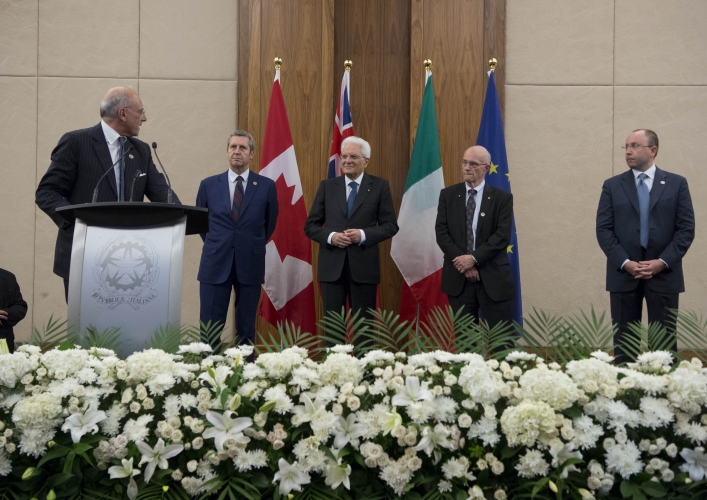 Il Presidente Sergio Mattarella nel corso dell'incontro con la collettività italiana a Toronto