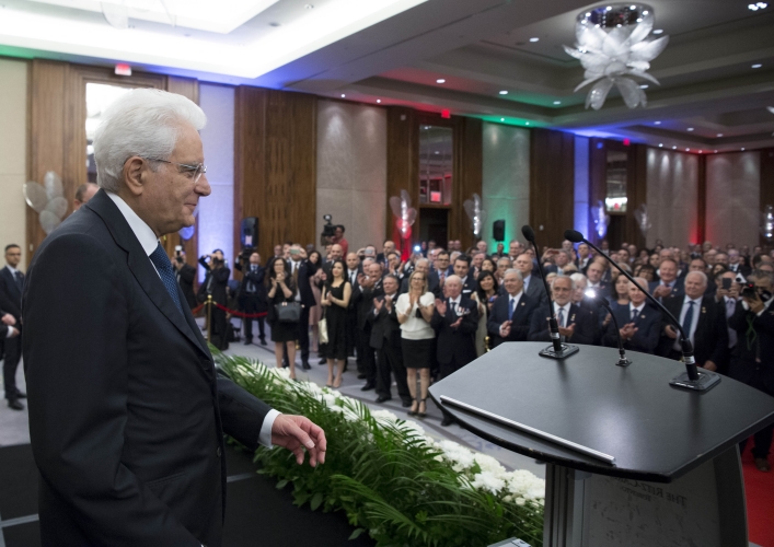 Il Presidente Sergio Mattarella nel corso dell'incontro con la collettività italiana a Toronto