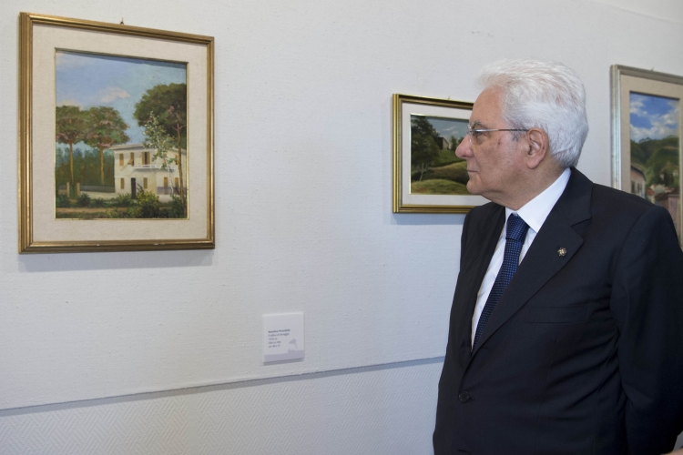 Il Presidente Sergio Mattarella visita la Pinacoteca della Famiglia di Pirandello