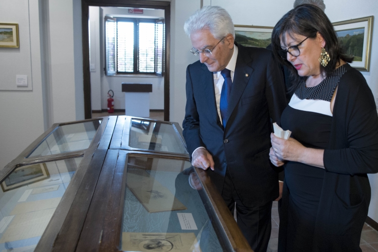 Il Presidente Sergio Mattarella visita la Pinacoteca della Famiglia di Pirandello