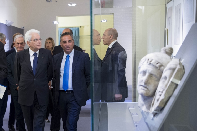 Il Presidente Sergio Mattarella al museo di Villa Aurea