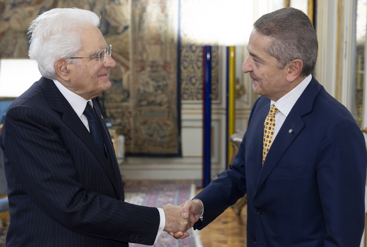 Il Presidente Sergio Mattarella con il nuovo Governatore della Banca d'Italia, Fabio Panetta