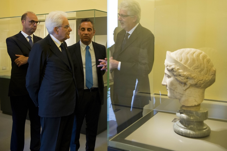 Il Presidente Sergio Mattarella al museo di Villa Aurea