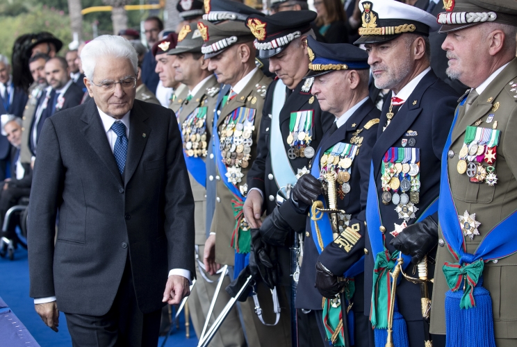 Cagliari - Il Presidente della Repubblica Sergio Mattarella alla  cerimonia per il Giorno dell’Unità nazionale e Giornata delle Forze Armate