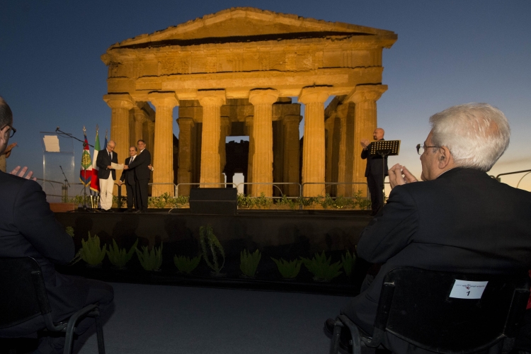 Il Presidente Sergio Mattarella in occasione della cerimonia di consegna 