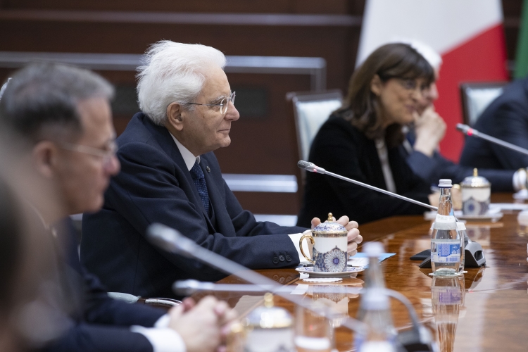 Il Presidente della Repubblica Sergio Mattarella con Shavkat Mirziyoyev, Presidente della Repubblica dell’Uzbekistan, in occasione della visita Ufficiale  
