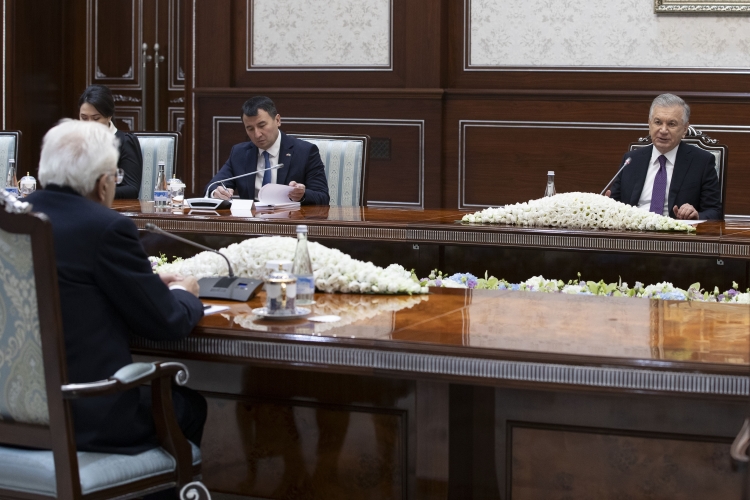 Il Presidente della Repubblica Sergio Mattarella con Shavkat Mirziyoyev, Presidente della Repubblica dell’Uzbekistan, in occasione della visita Ufficiale  
