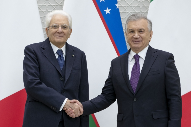 Il Presidente della Repubblica Sergio Mattarella con Shavkat Mirziyoyev, Presidente della Repubblica dell’Uzbekistan, in occasione della visita Ufficiale  
