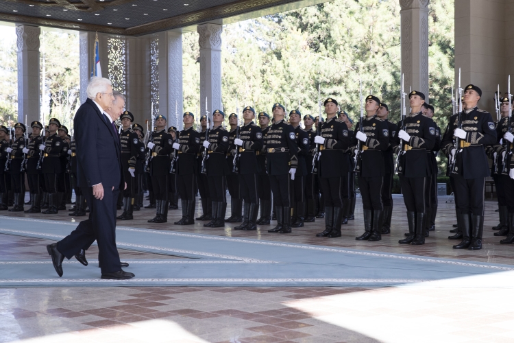 Il Presidente della Repubblica Sergio Mattarella con Shavkat Mirziyoyev, Presidente della Repubblica dell’Uzbekistan, in occasione della visita Ufficiale  
