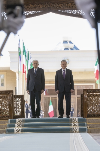 Il Presidente della Repubblica Sergio Mattarella con Shavkat Mirziyoyev, Presidente della Repubblica dell’Uzbekistan, in occasione della visita Ufficiale  
