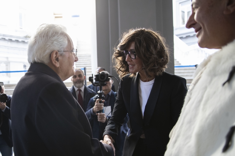 l Presidente della Repubblica Sergio Mattarella con Anna Maria Bernini, Ministro dell'Università e della Ricerc, in occasione della cerimonia d’inaugurazione dell’anno accademico 2023/2024 dell’Università degli Studi di Napoli Federico II e dell’ottocentesimo anno dalla fondazione
