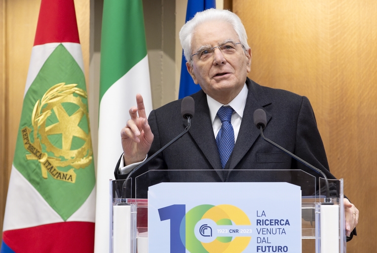 Il Presidente Sergio Mattarella rivolge il suo indirizzo di saluto in occasione della cerimonia del centenario del Consiglio Nazionale delle Ricerche