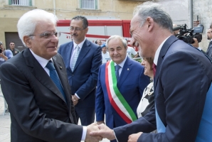 Il Presidente Sergio Mattarella accolto dalle autorità locali a Matera