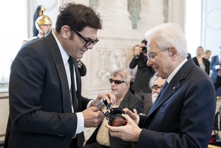 Il Presidente Sergio Mattarella in occasione dell'incontro con una delegazione dell’Associazione fonografici italiani, in occasione del 75° anniversario di costituzione dell’AFI