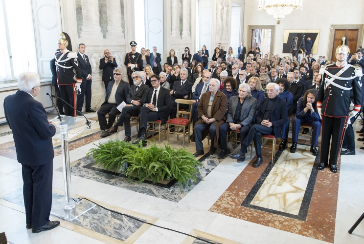Il Presidente Sergio Mattarella in occasione dell'incontro con una delegazione dell’Associazione fonografici italiani, in occasione del 75° anniversario di costituzione dell’AFI