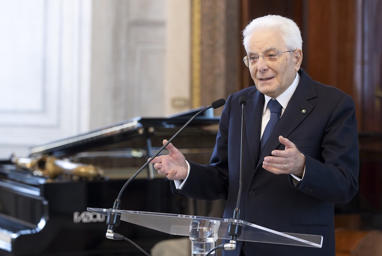 Il Presidente Sergio Mattarella in occasione dell'incontro con una delegazione dell’Associazione fonografici italiani, in occasione del 75° anniversario di costituzione dell’AFI