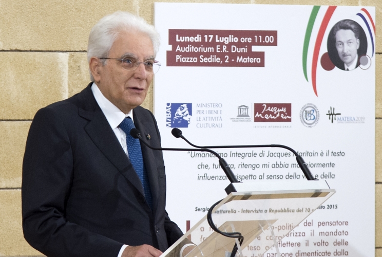 Il Presidente Sergio Mattarella alla cerimonia di inaugurazione della Cattedra "Jacques Maritain"