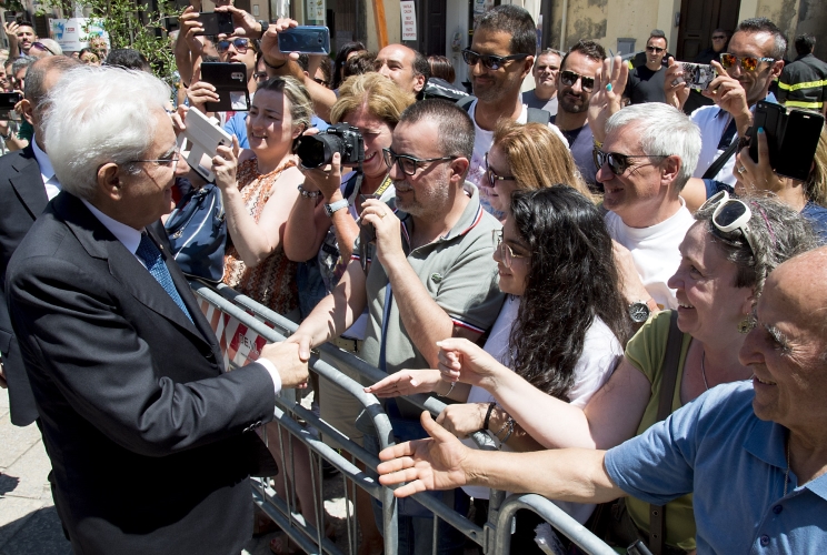 Il Presidente Sergio Mattarella nel corso della visita a Matera