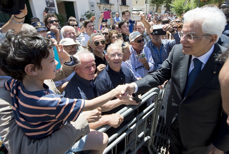 Il Presidente Sergio Mattarella nel corso della visita a Matera