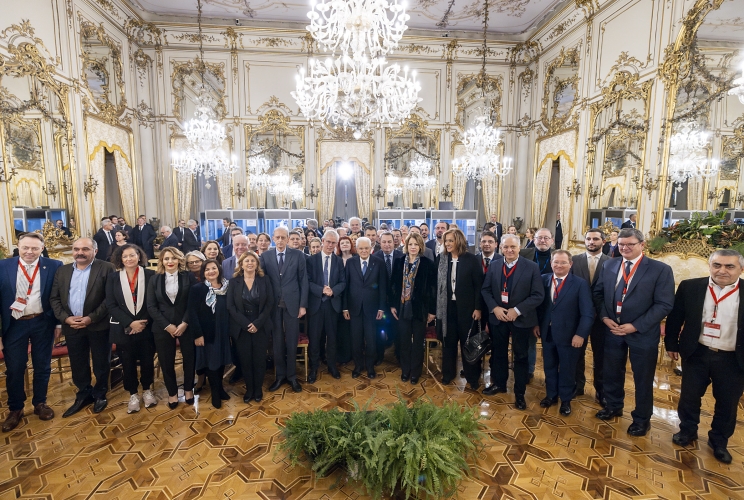 Il Presidente Sergio Mattarella al termine dell'incontro con i membri della Commissione Monitoraggio dell’Assemblea parlamentare del Consiglio d’Europa