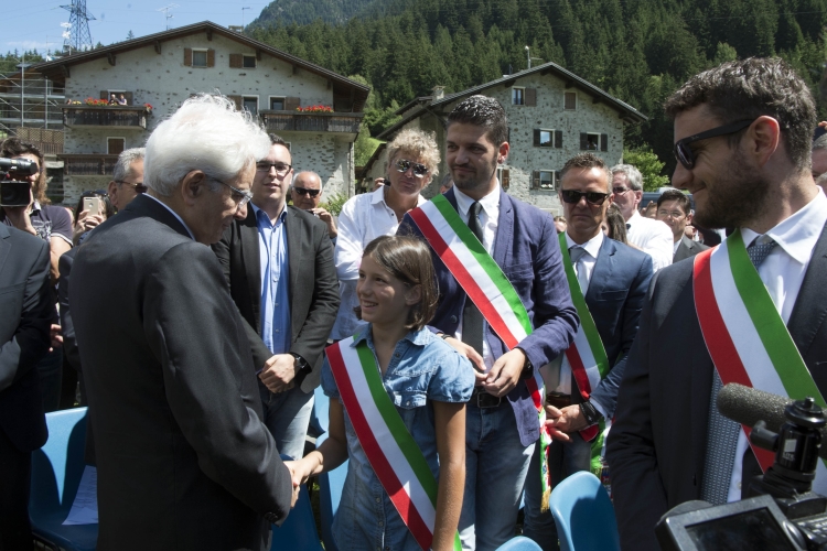 Il Presidente Sergio Mattarella in occesione del trentennale dell’alluvione in Valtellina